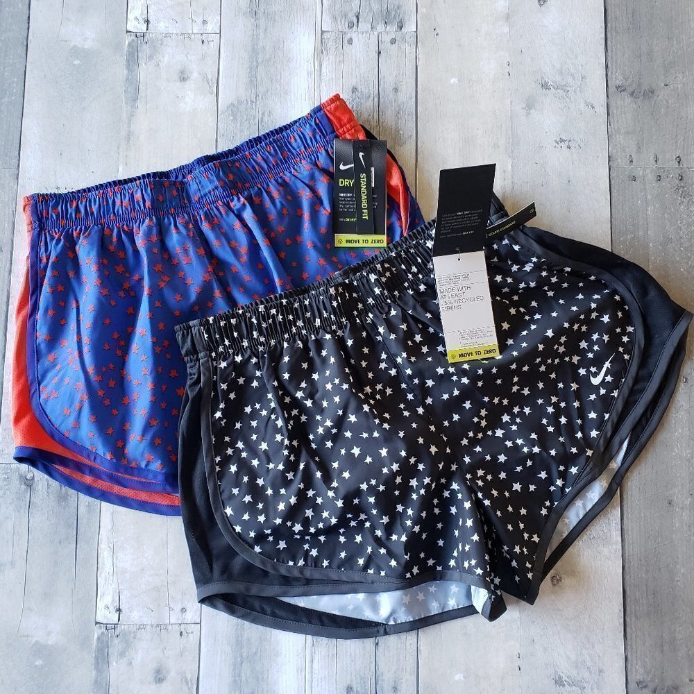 Nwt - Nike (Set Of 2) Women's Star Tempo Brief-Lined Running Shorts - Size Xs